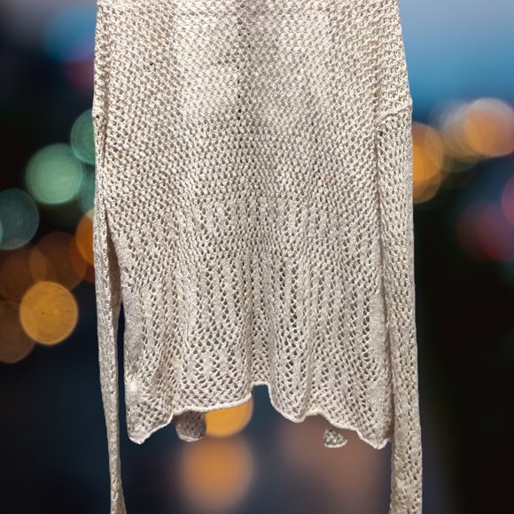 Hollister ecru open-knit cardigan, size sm. - Picture 2 of 6